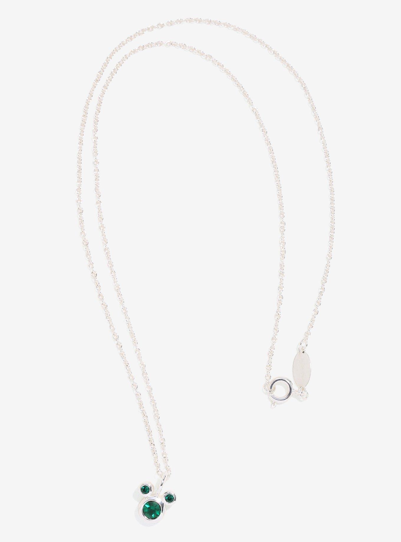 Disney Mickey Mouse May Emerald Birthstone Necklace, , alternate