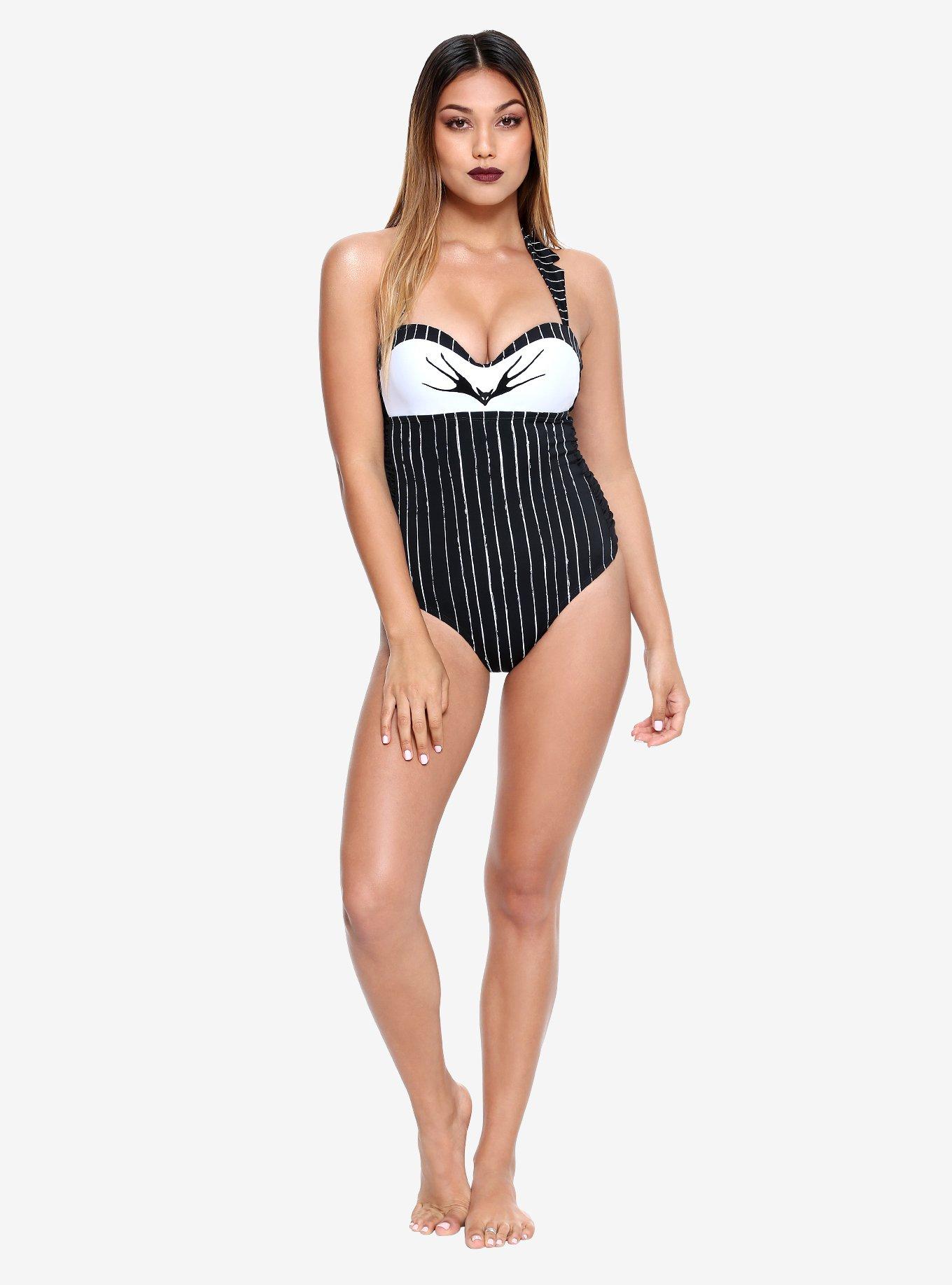 The Nightmare Before Christmas Jack Skellington Swimsuit, BLACK-WHITE, alternate