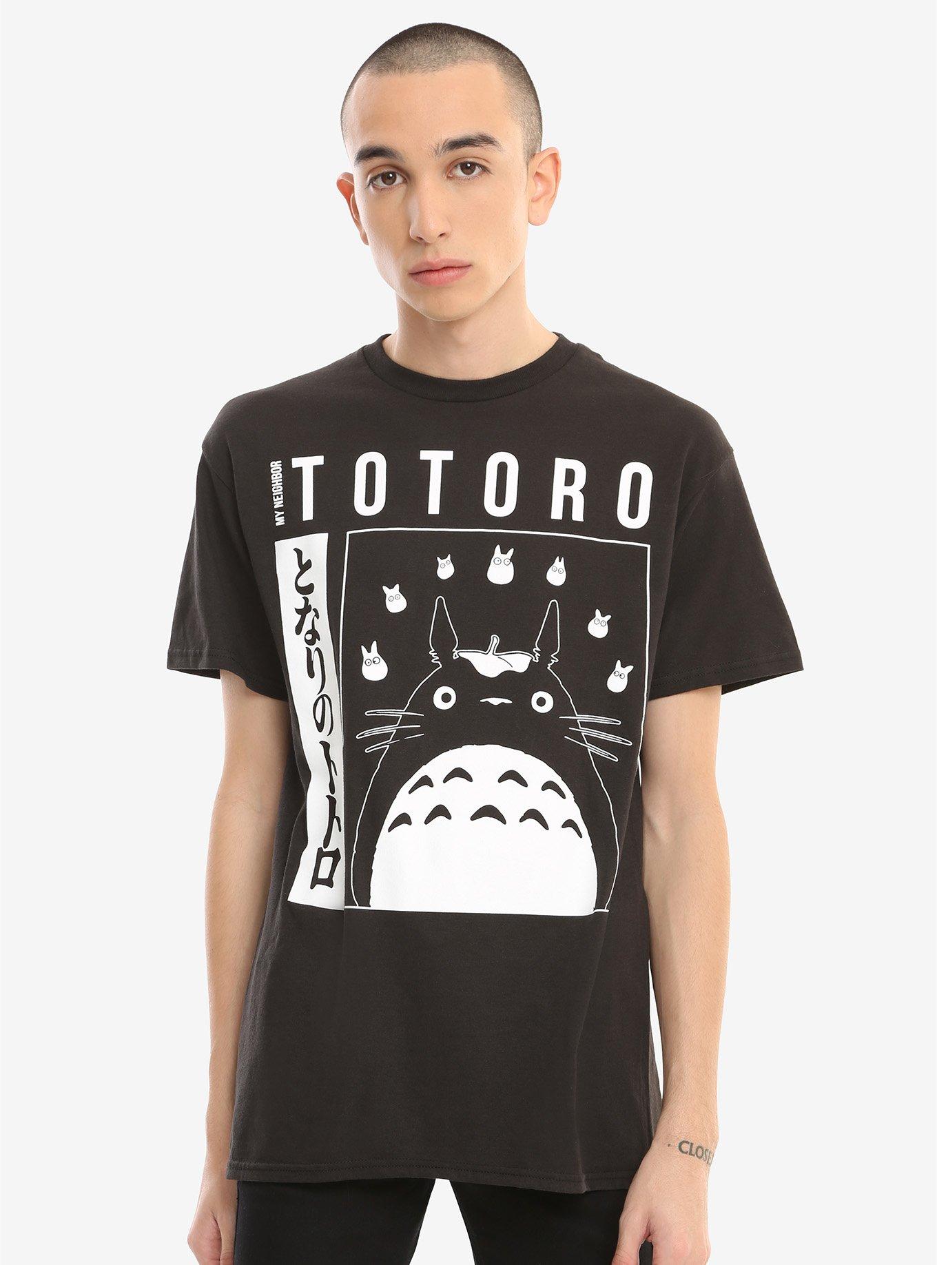 Studio Ghibli My Neighbor Totoro Kanji Totoro T-Shirt, BLACK, alternate