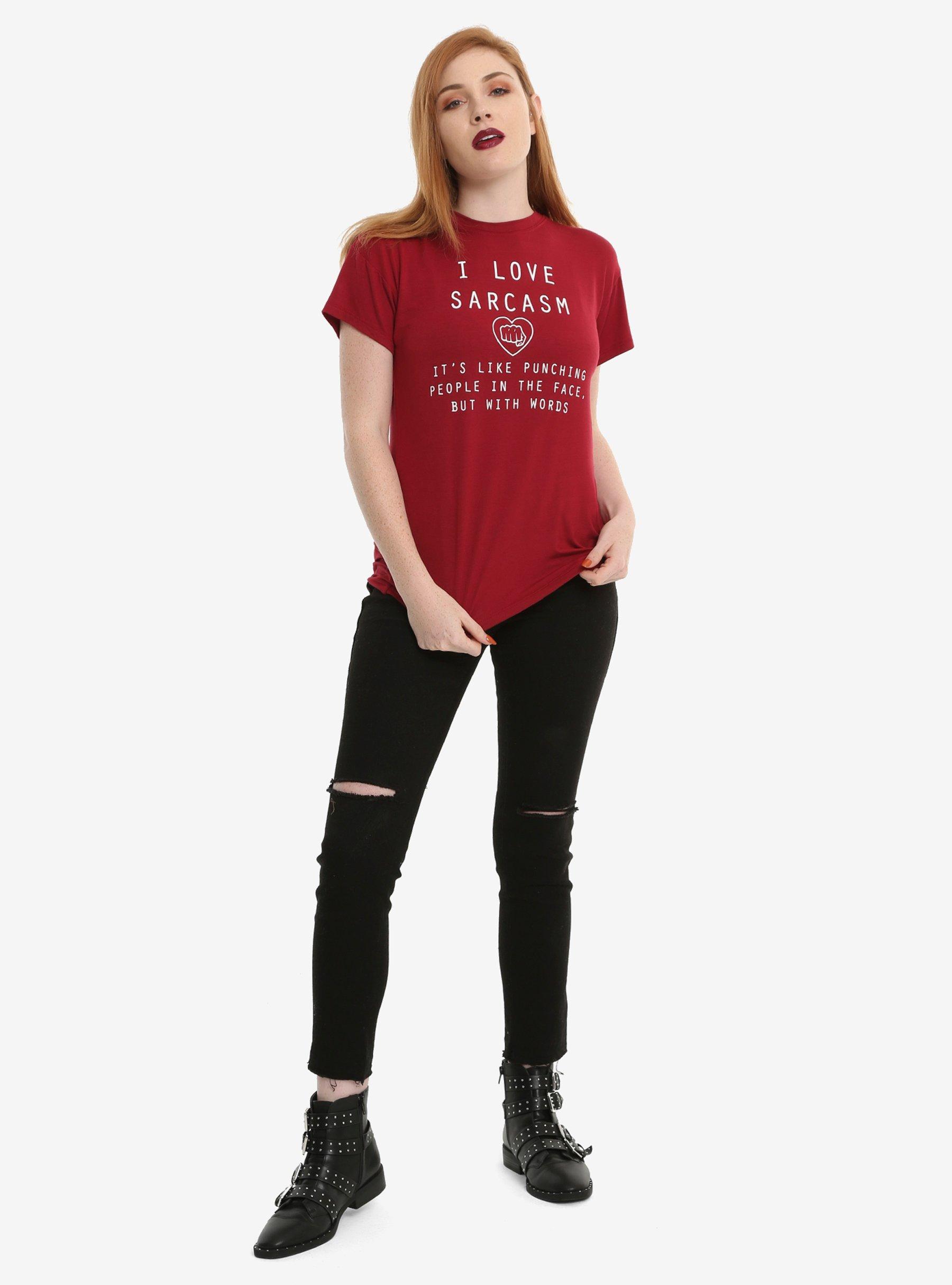 I Love Sarcasm Girls T-Shirt, , alternate
