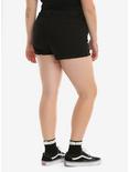 Blackheart Black High-Waisted V-Stitch Shorts Plus Size, , alternate