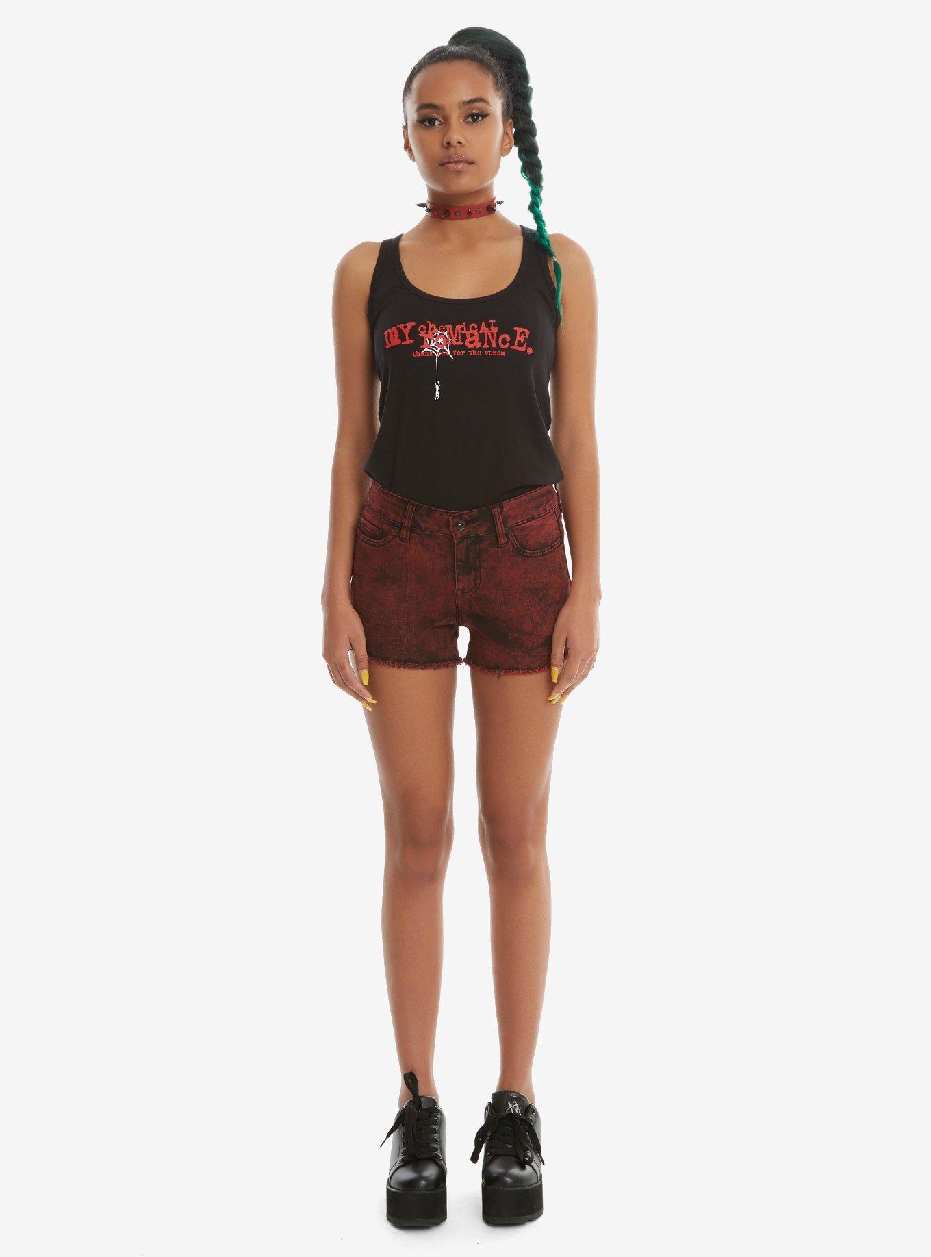 Blackheart Red Wash Low Rise Shorts, RED, alternate