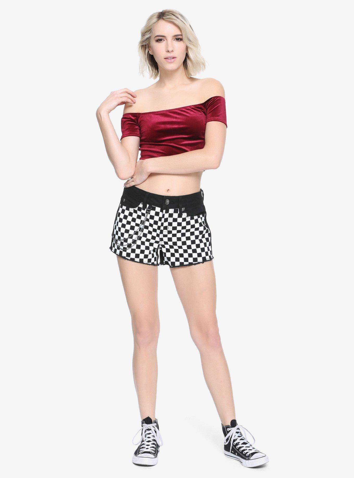 Blackheart Black & Checkered Chain Shorts, BLACK, alternate