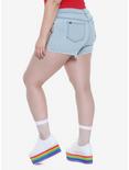 Blackheart Indigo Rainbow Stripe Shorts Plus Size, , alternate