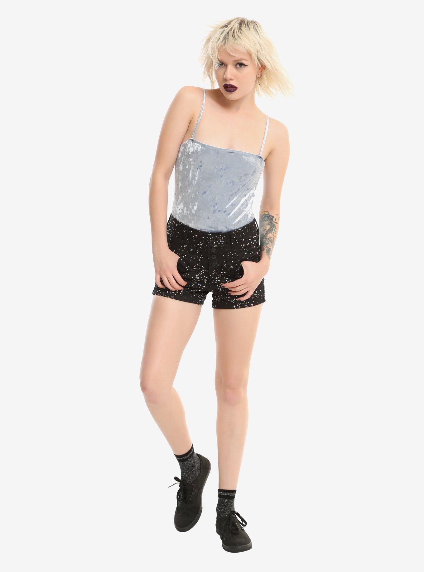Blackheart Pastel Stars V-Stitch Shorts, BLACK, alternate