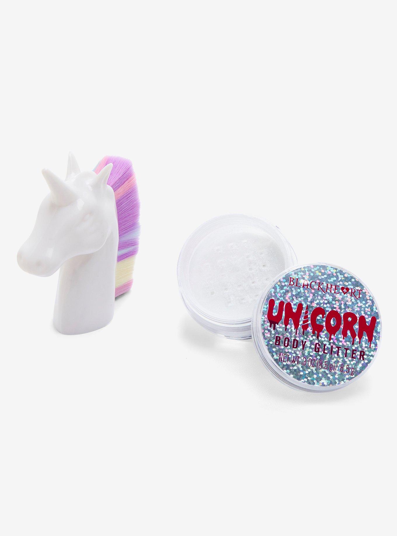 Blackheart Beauty Unicorn Kabuki Brush & Body Glitter, , alternate