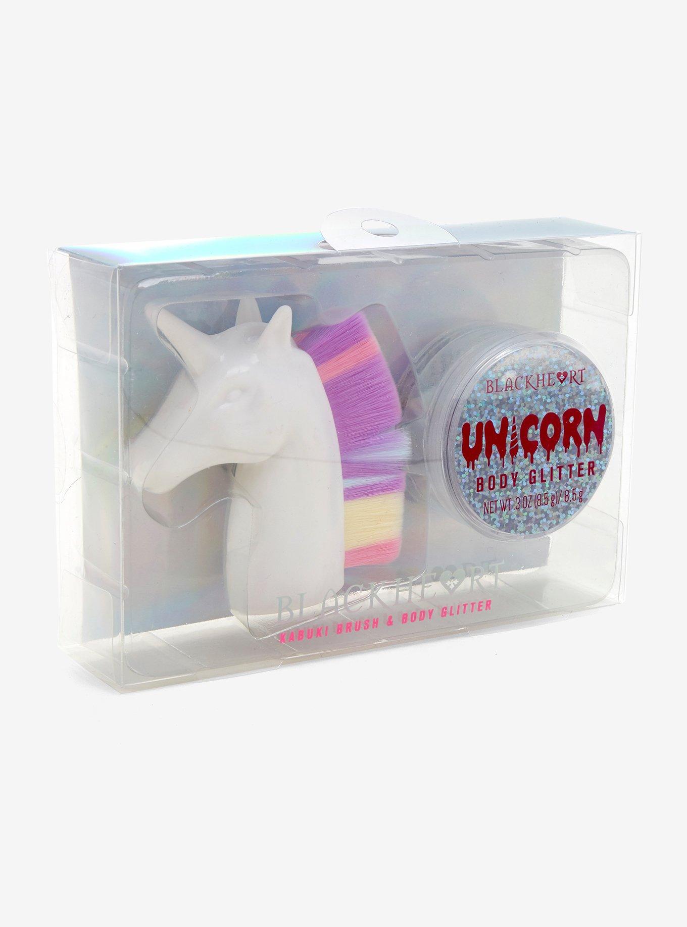 Blackheart Beauty Unicorn Kabuki Brush & Body Glitter, , alternate