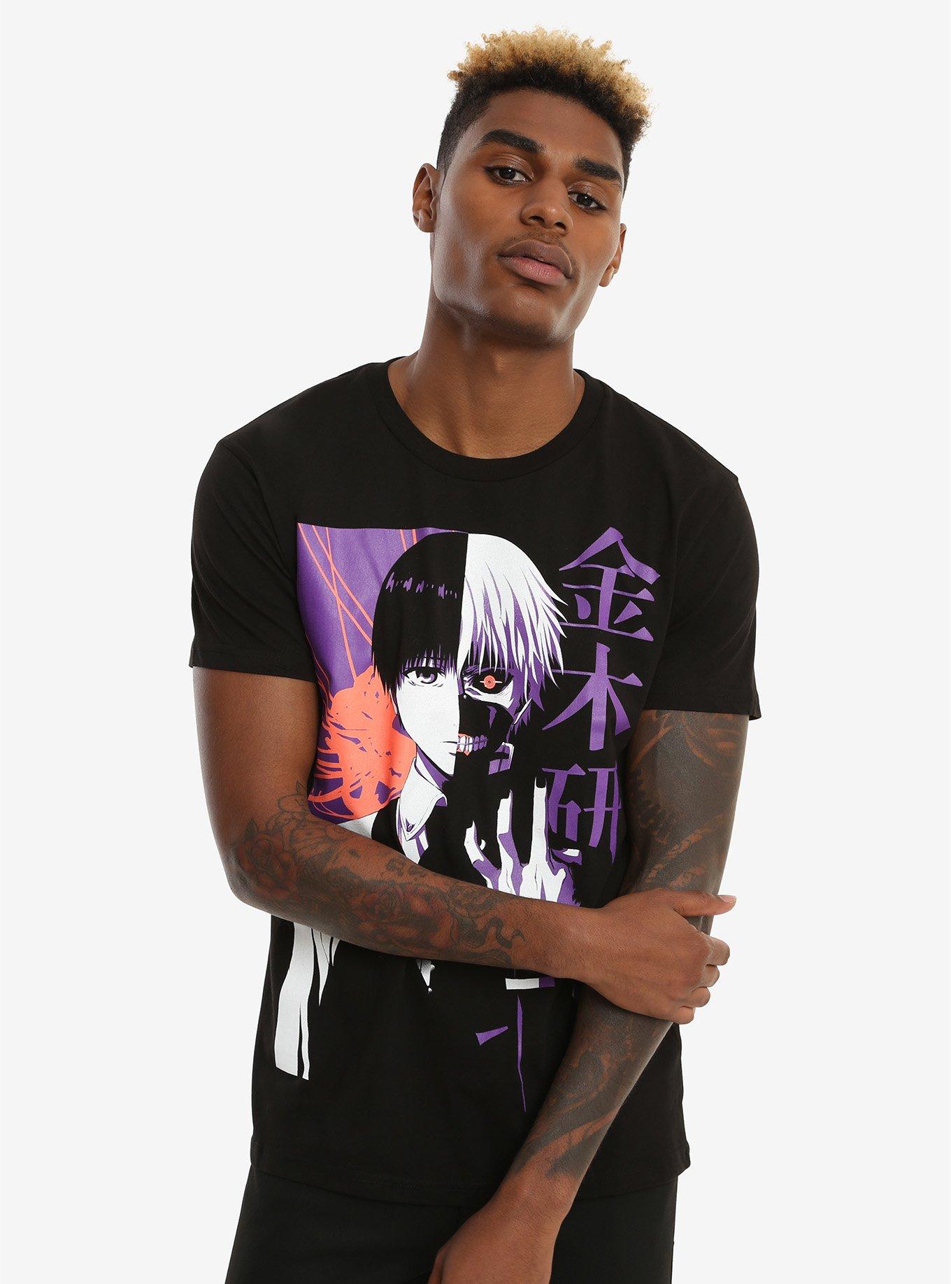 Tokyo Ghoul Kaneki Split Face T-Shirt, BLACK, alternate