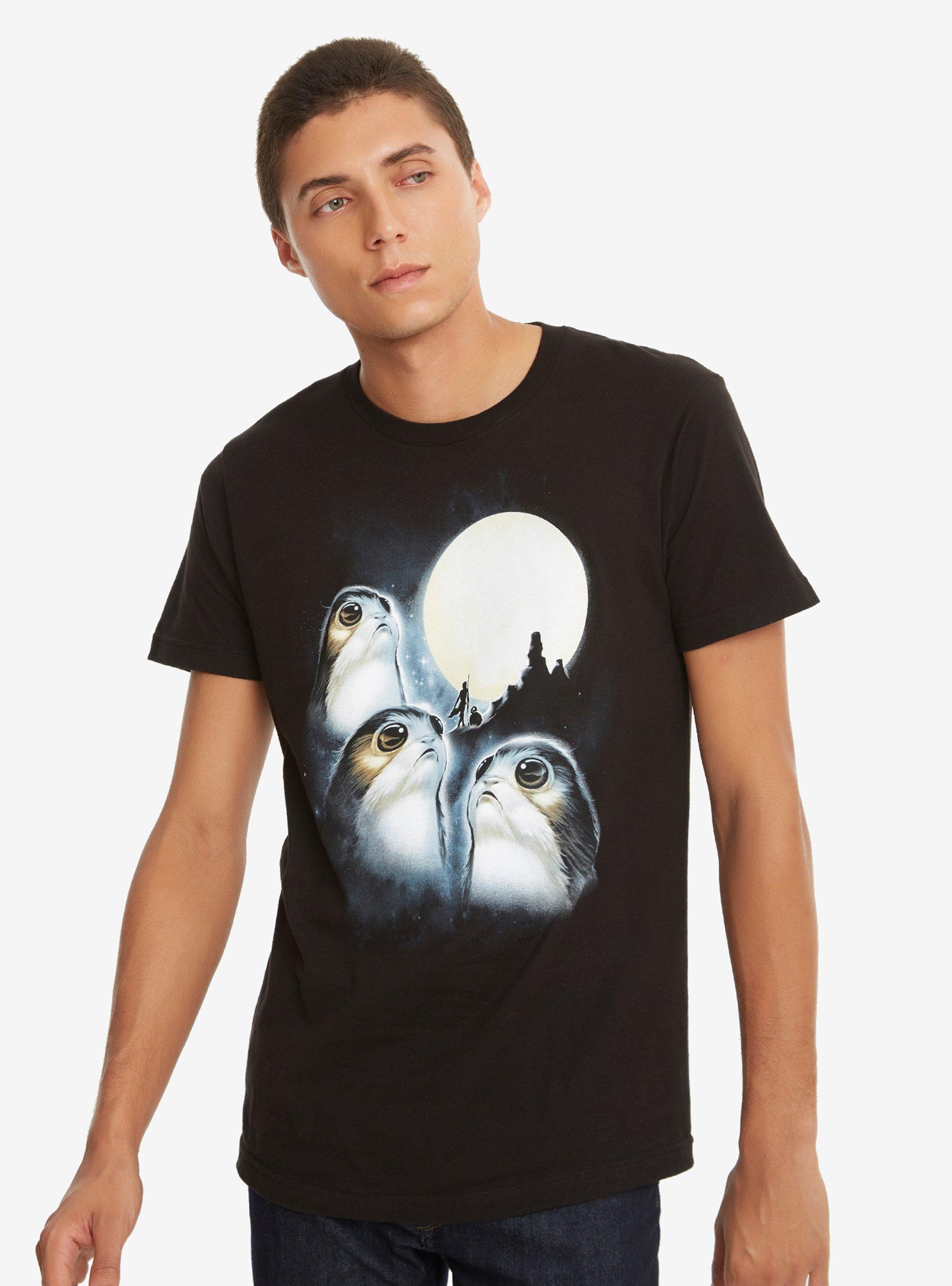 Star Wars: The Last Jedi 3 Porg Moon T-Shirt, BLACK, alternate