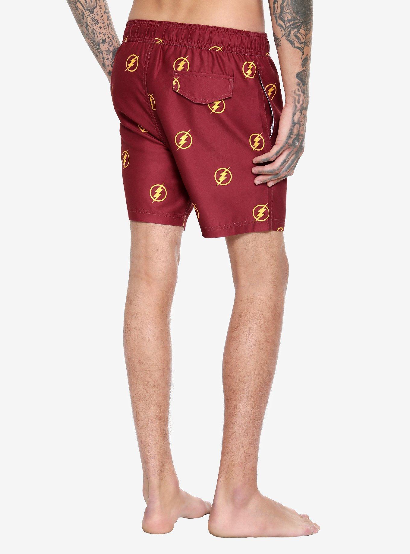 DC Comics The Flash Swim Trunks, BURGUNDY, alternate