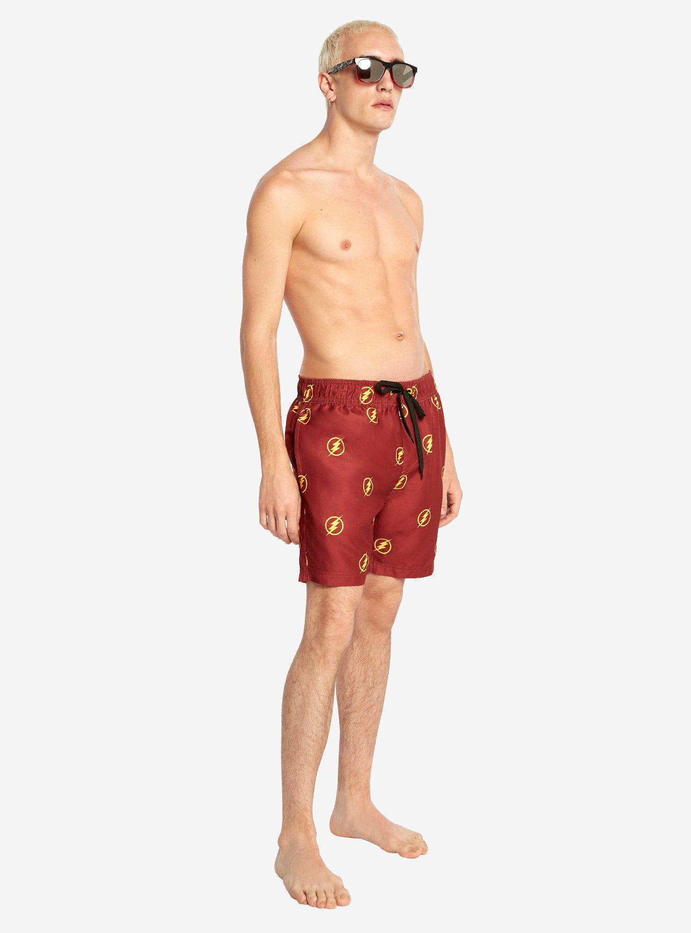 DC Comics The Flash Swim Trunks, BURGUNDY, alternate