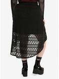 Black Lace Hi-Low Hem Skirt Plus Size, , alternate