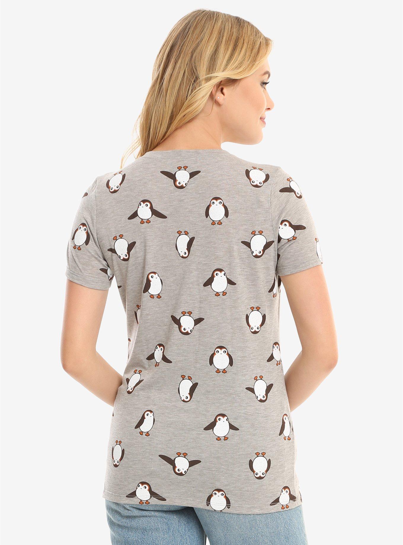 Star Wars: The Last Jedi Porg Allover Print Womens Tee, , alternate