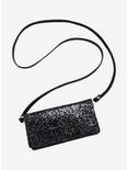 Black Glitter Wallet On A String, , alternate