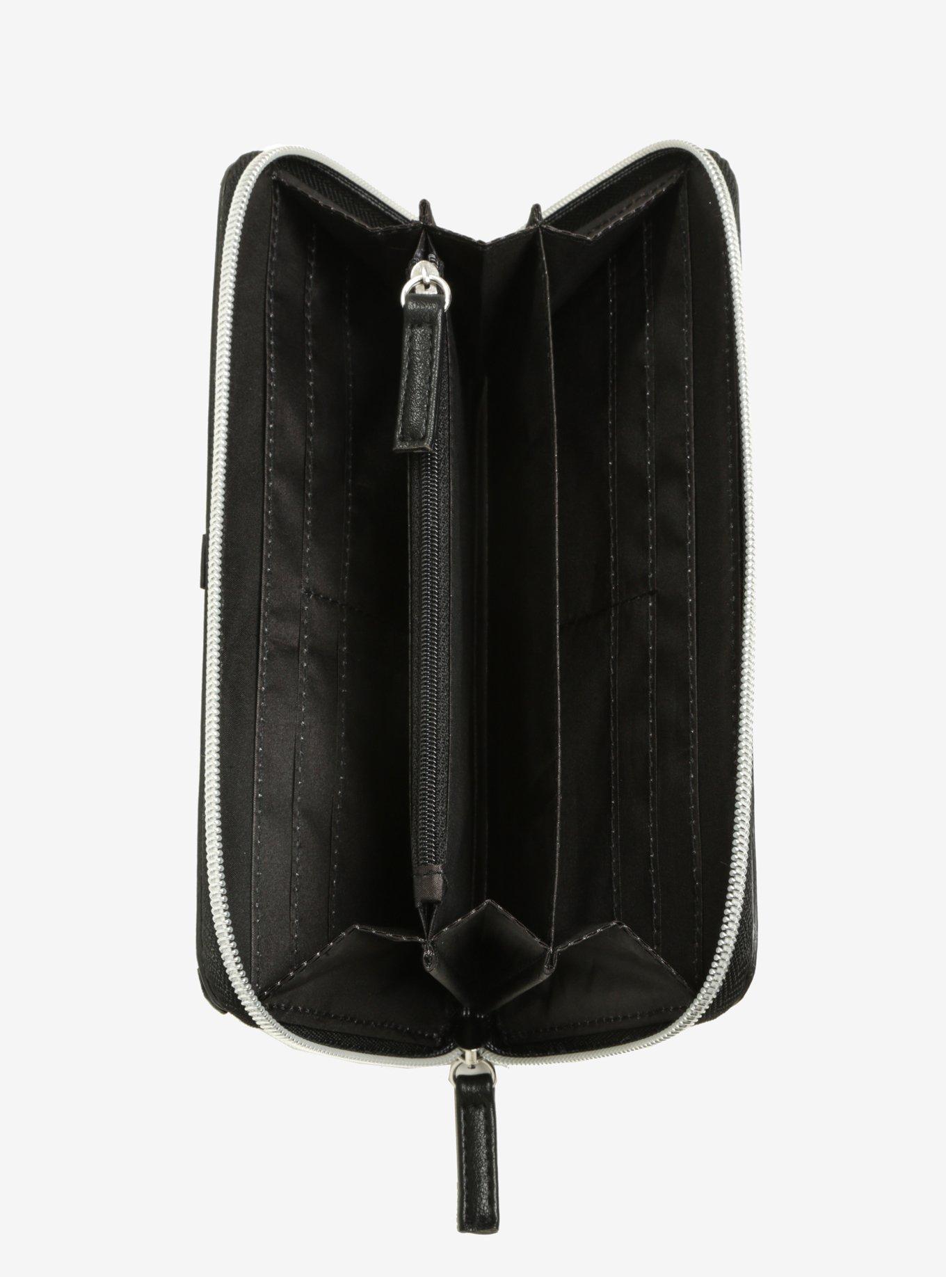 Black Silver Harness Zipper Wallet, , alternate