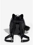 Black Patent Faux Leather Cat Mini Backpack, , alternate