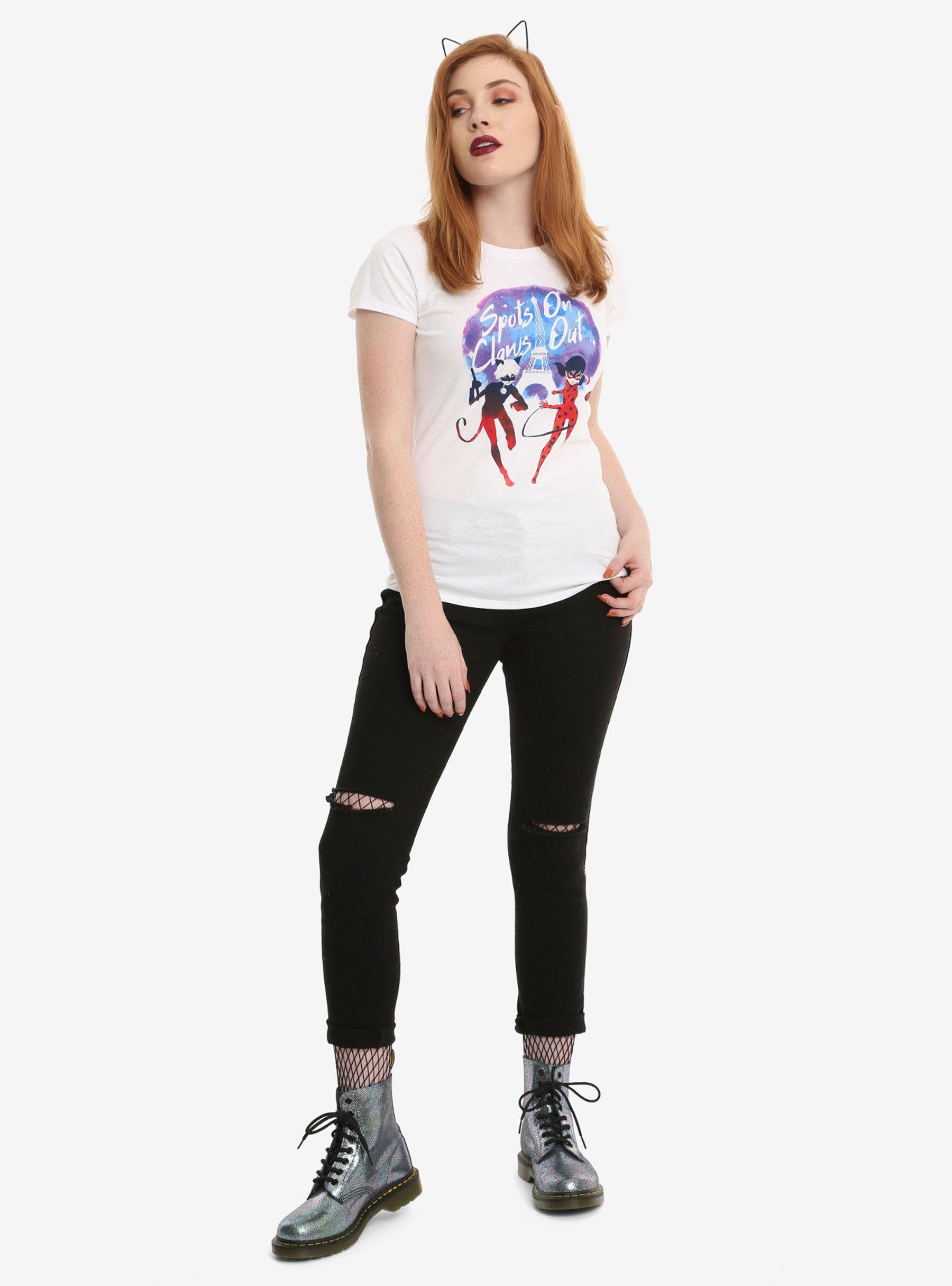 Miraculous: Tales Of Ladybug & Cat Noir Spots On Girls T-Shirt, WHITE, alternate
