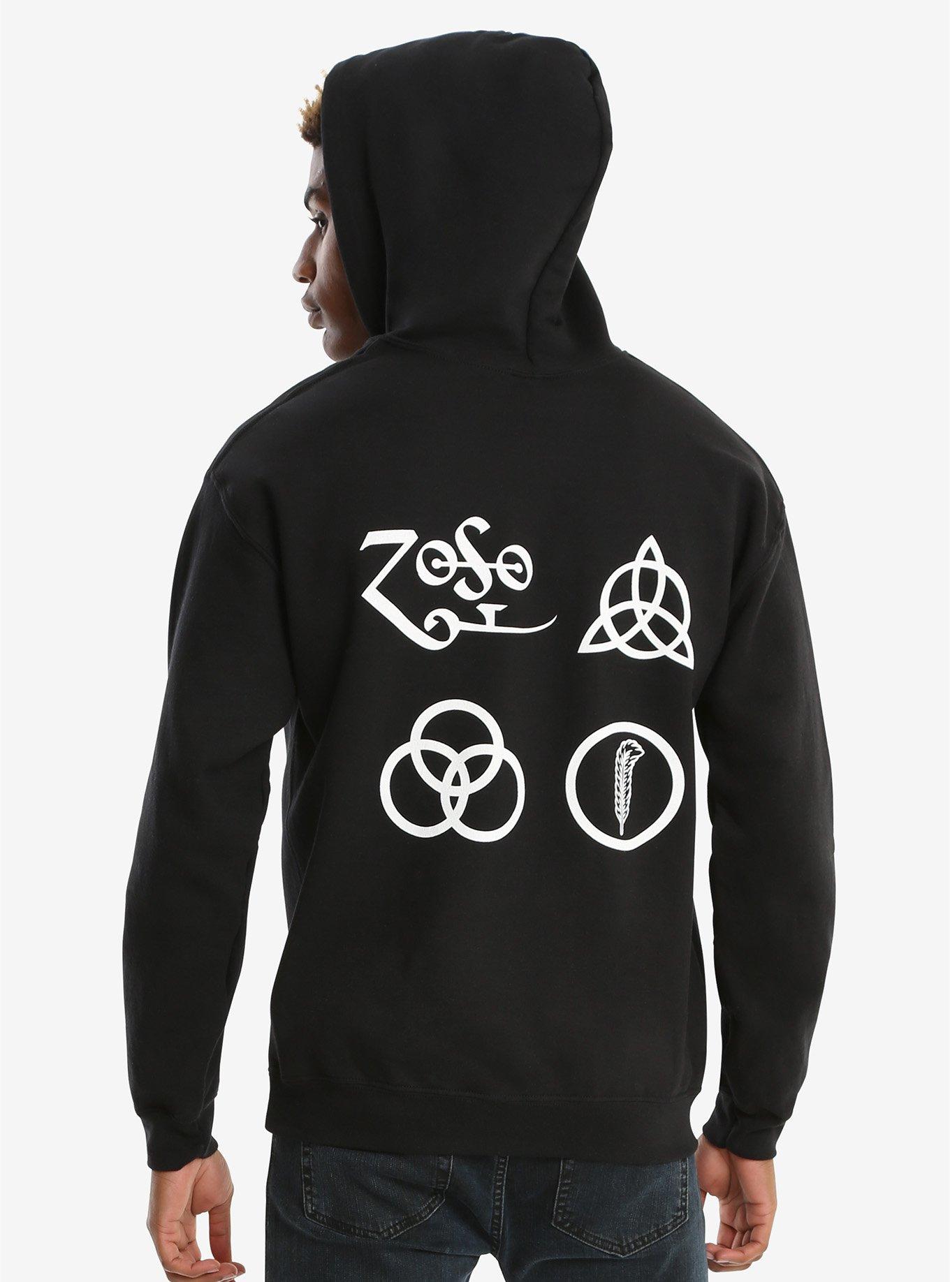 Led Zeppelin Logo Symbols Hoodie, , alternate