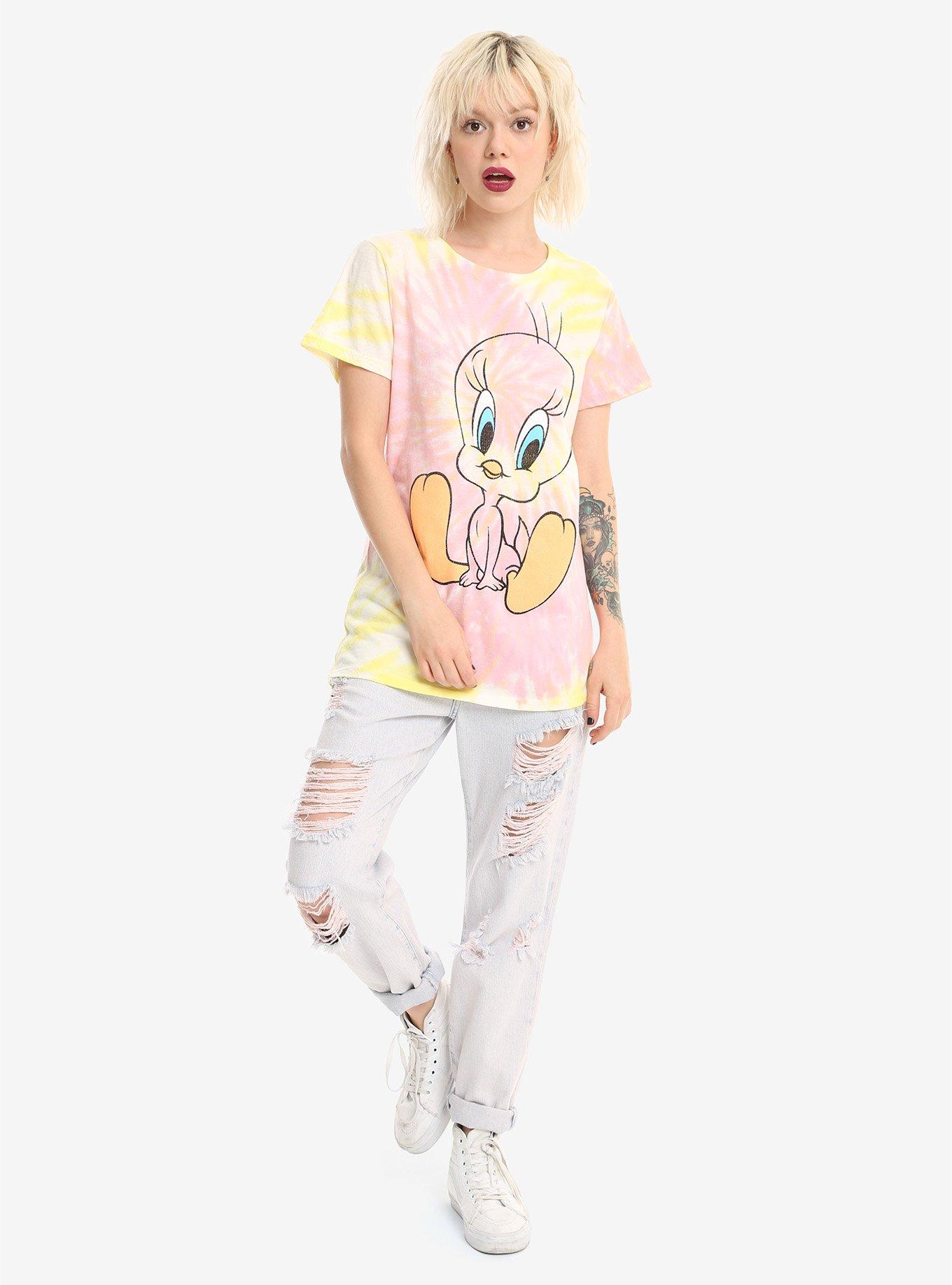 Looney Tunes Tweety Bird Girls Tie-Dye T-Shirt, , alternate