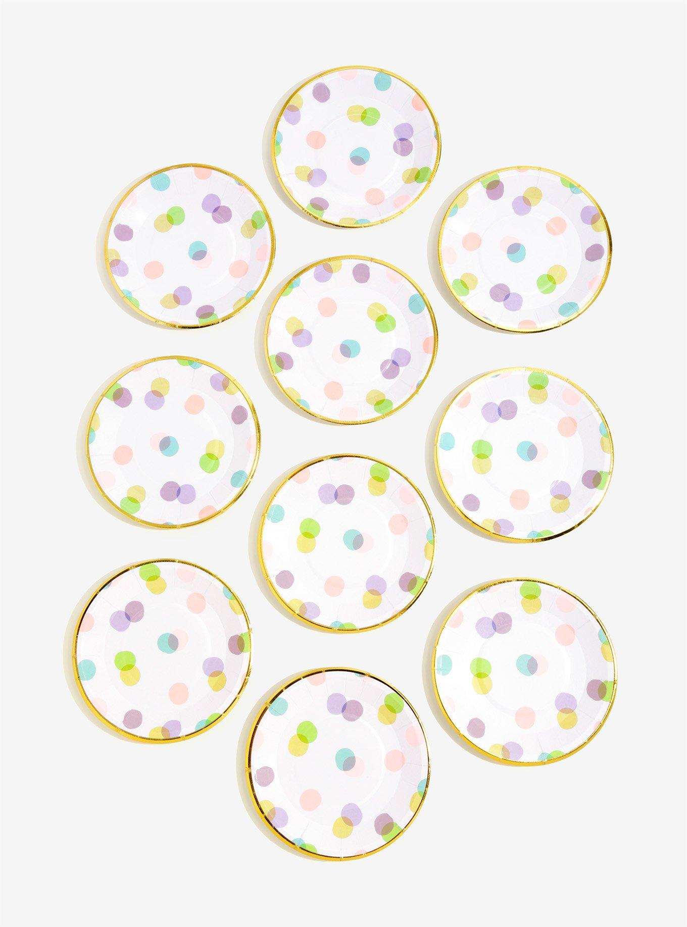 Pastel Polka Dot Mini Paper Party Plates 10 Pack, , alternate