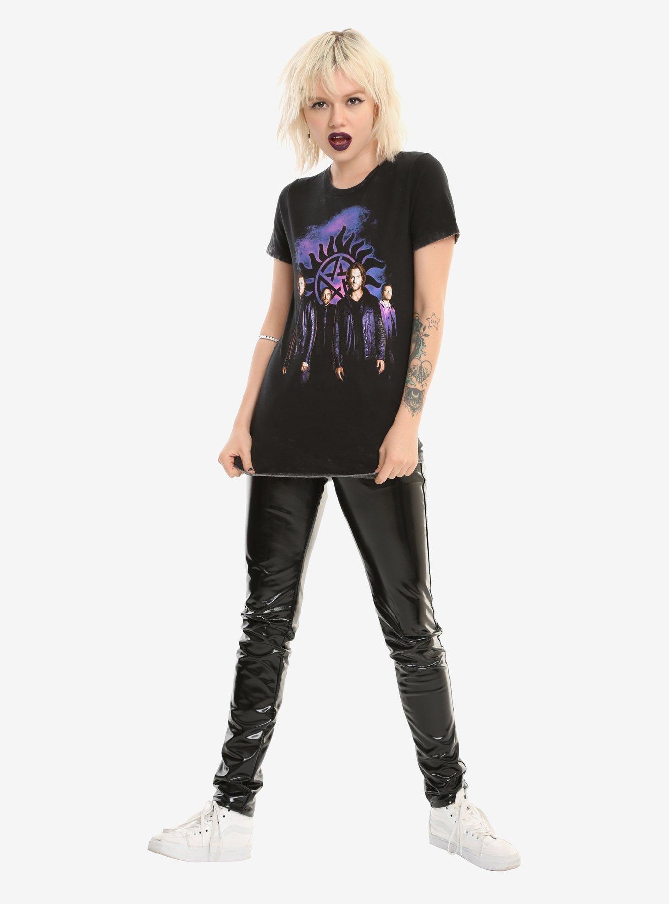 Supernatural Galaxy Black Wash Girls T-Shirt, , alternate