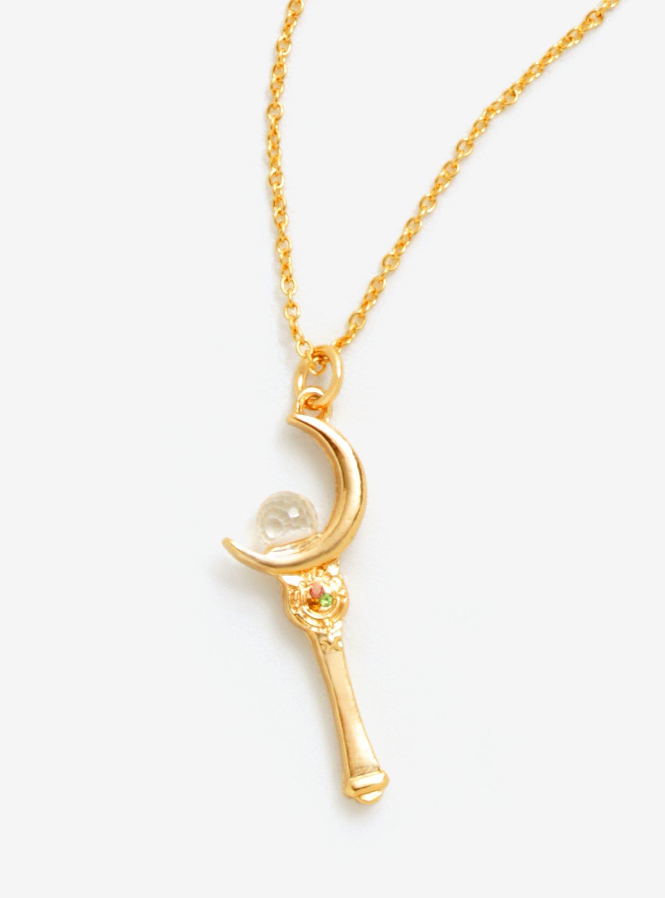 Sailor Moon Wand Gold Necklace - BoxLunch Exclusive, , alternate