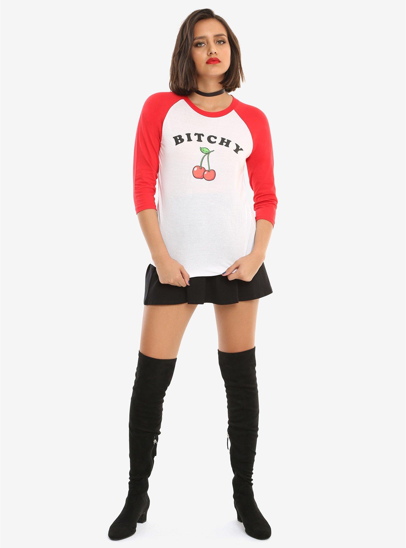 Bitchy Cherry Girls Raglan, , alternate