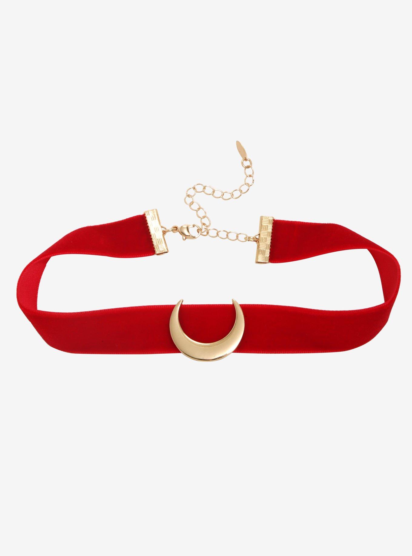 Sailor Moon Crescent Moon Red Velvet Choker, , alternate