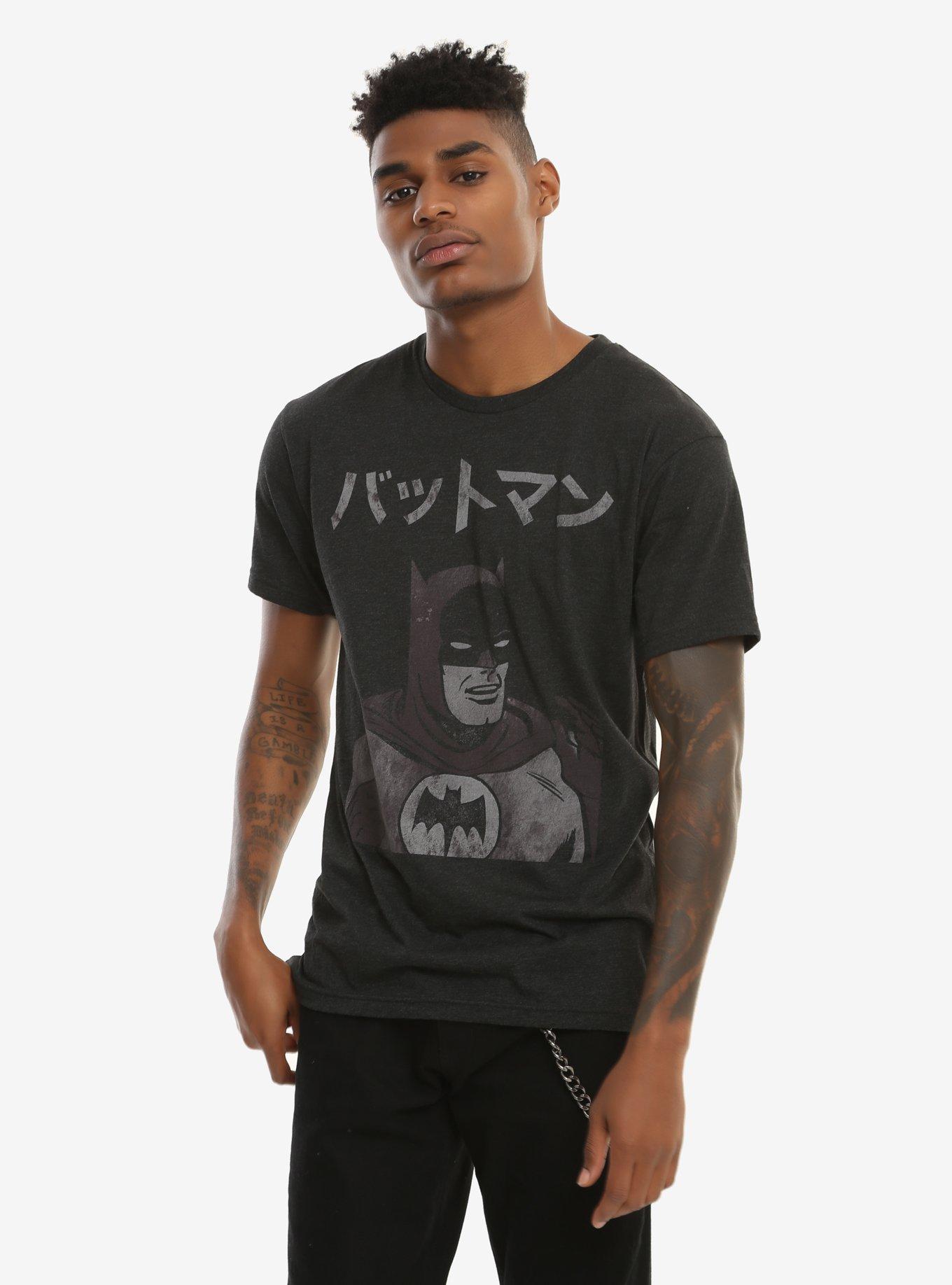 DC Comics Batman Charcoal Kanji T-Shirt, , alternate