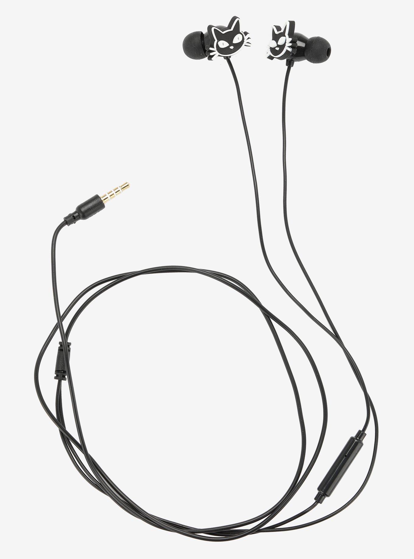 Black Cat Head Silicone Earbuds, , alternate