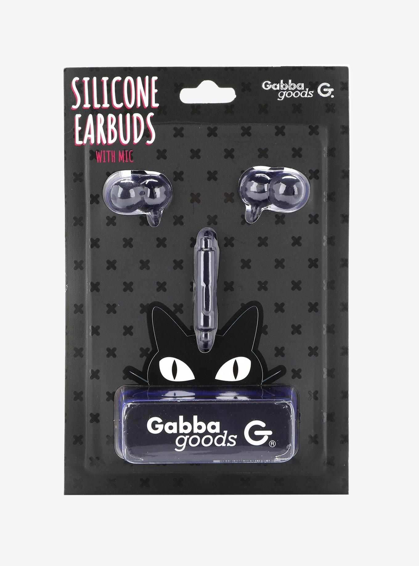 Black Cat Head Silicone Earbuds, , alternate
