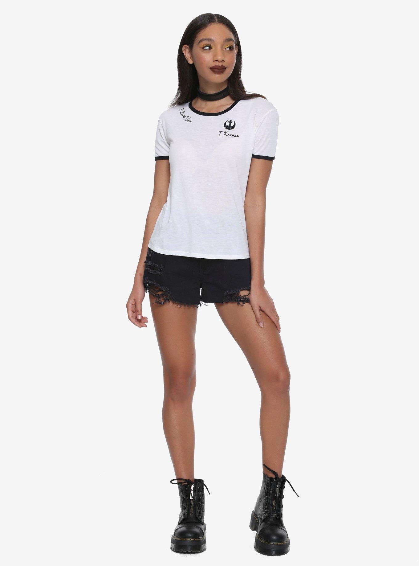 Star Wars I Love You I Know Embroidered Girls T-Shirt, WHITE, alternate