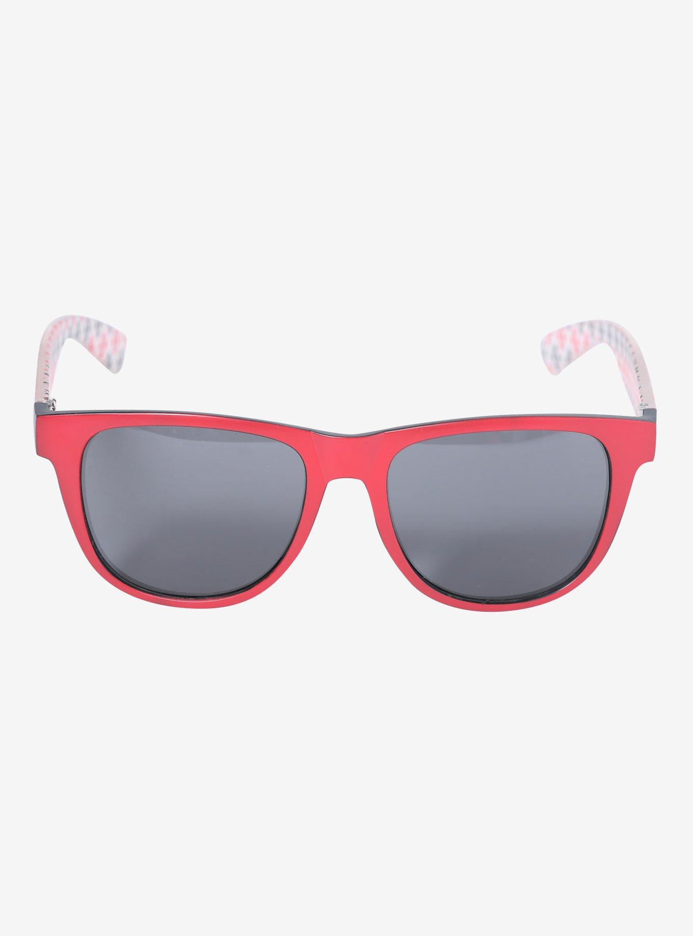 DC Comics Harley Quinn Transparent Arm Retro Sunglasses, , alternate