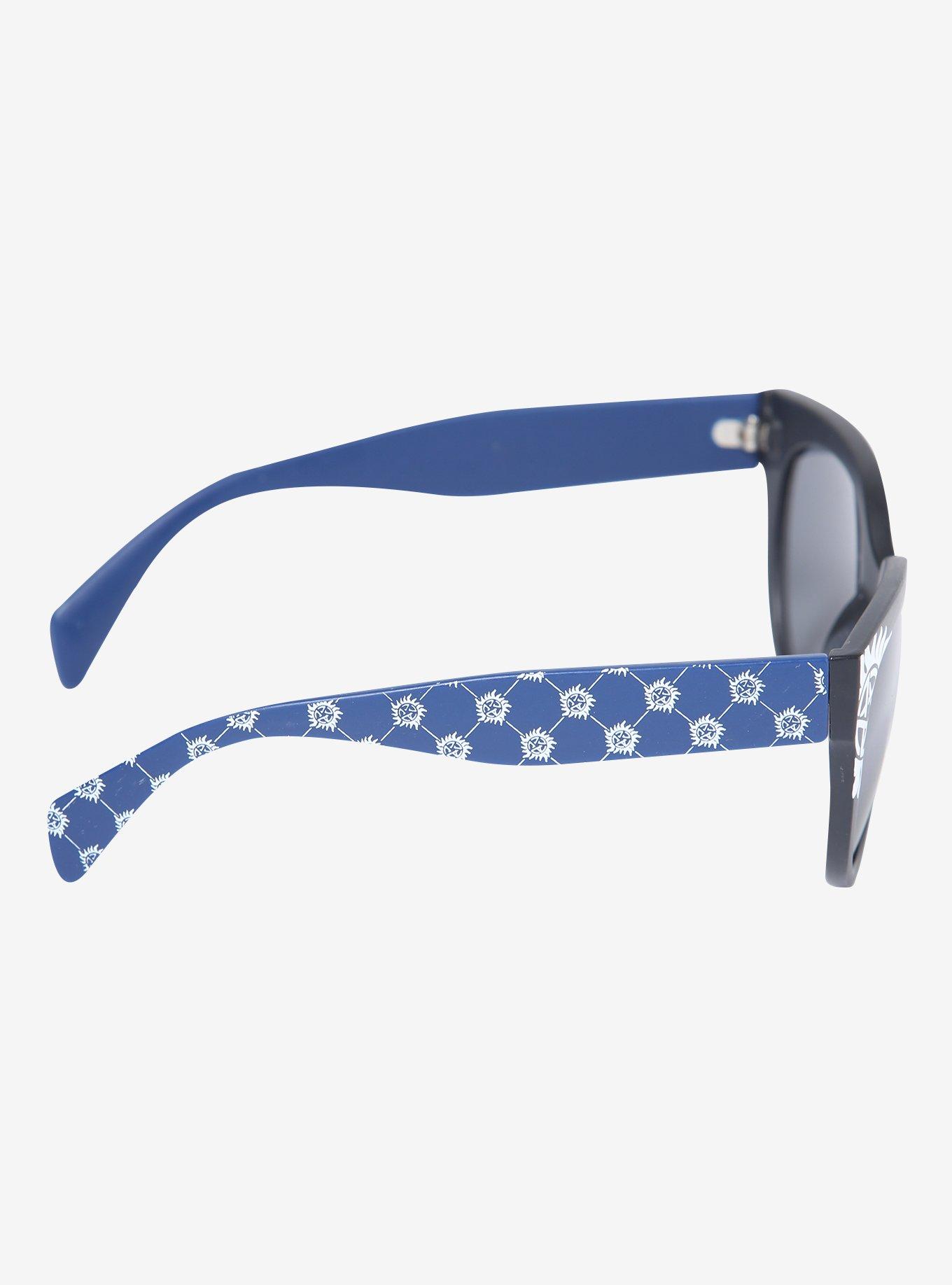 Supernatural Black & Blue Oversize Sunglasses, , alternate
