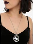 Blackheart Skull Glass Pendant Necklace, , alternate