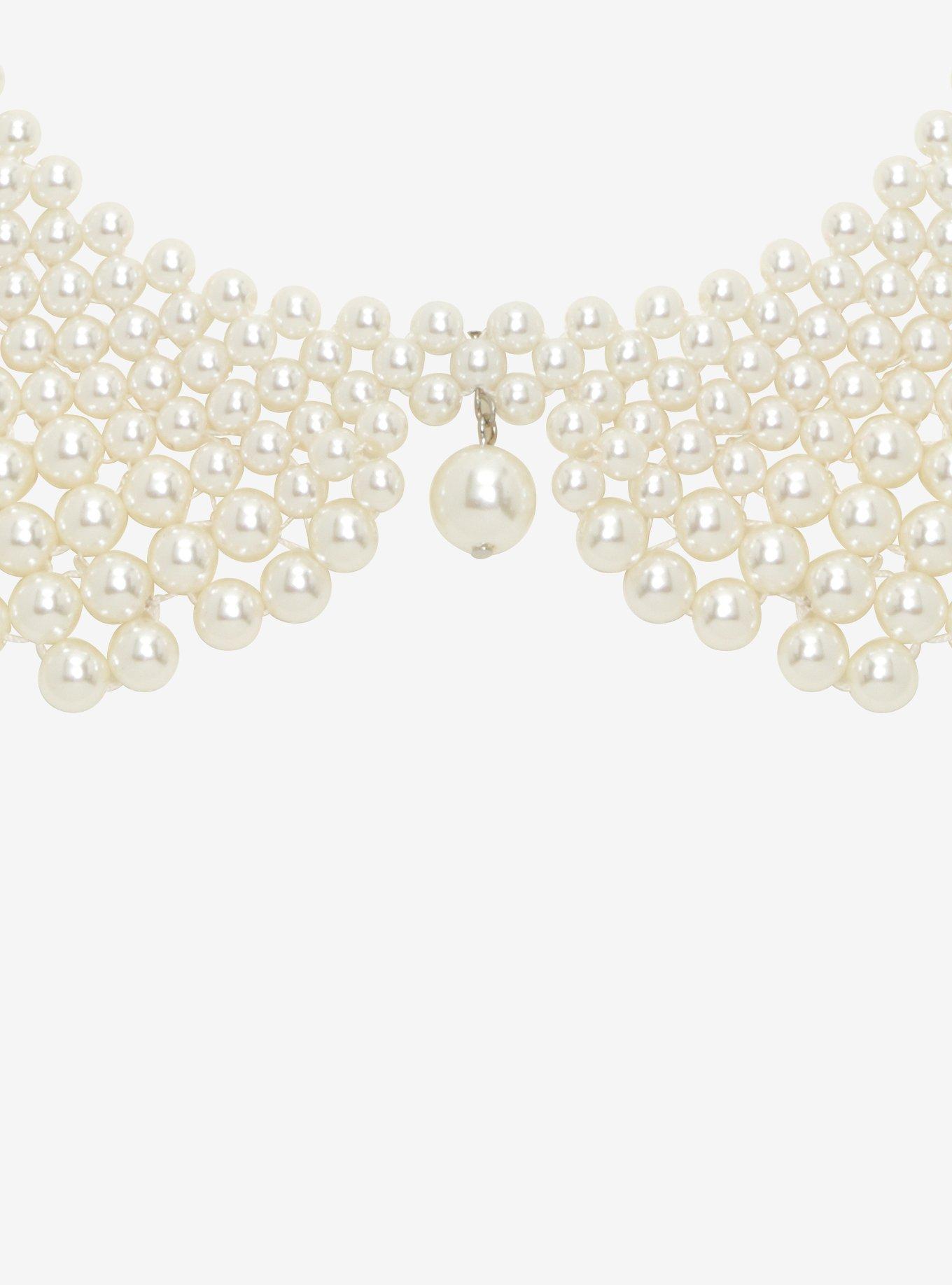 Blackheart Pearl Collar Necklace, , alternate