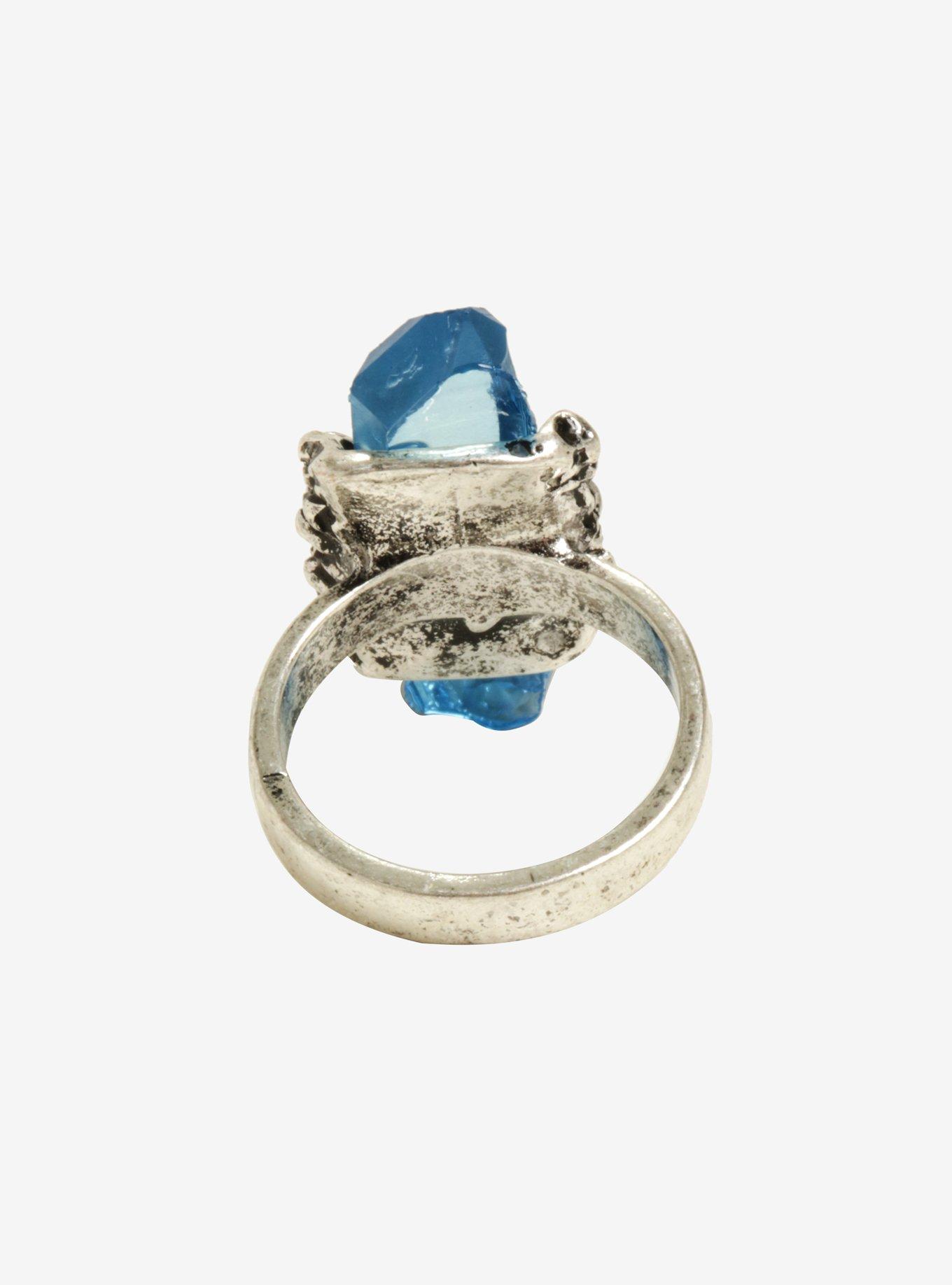 Blackheart Water Element Crystal Ring, , alternate