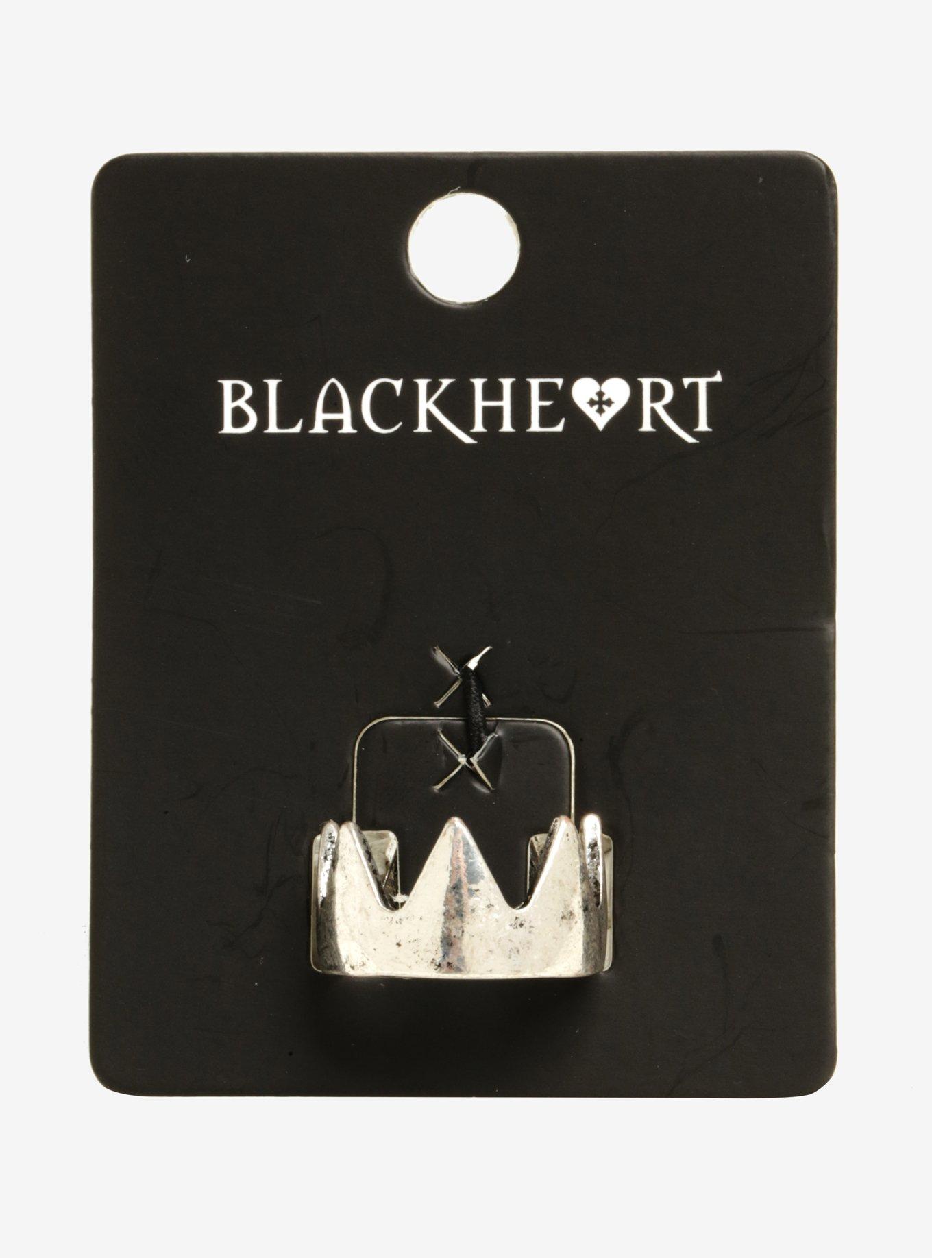 Blackheart Silver Crown Ring, , alternate