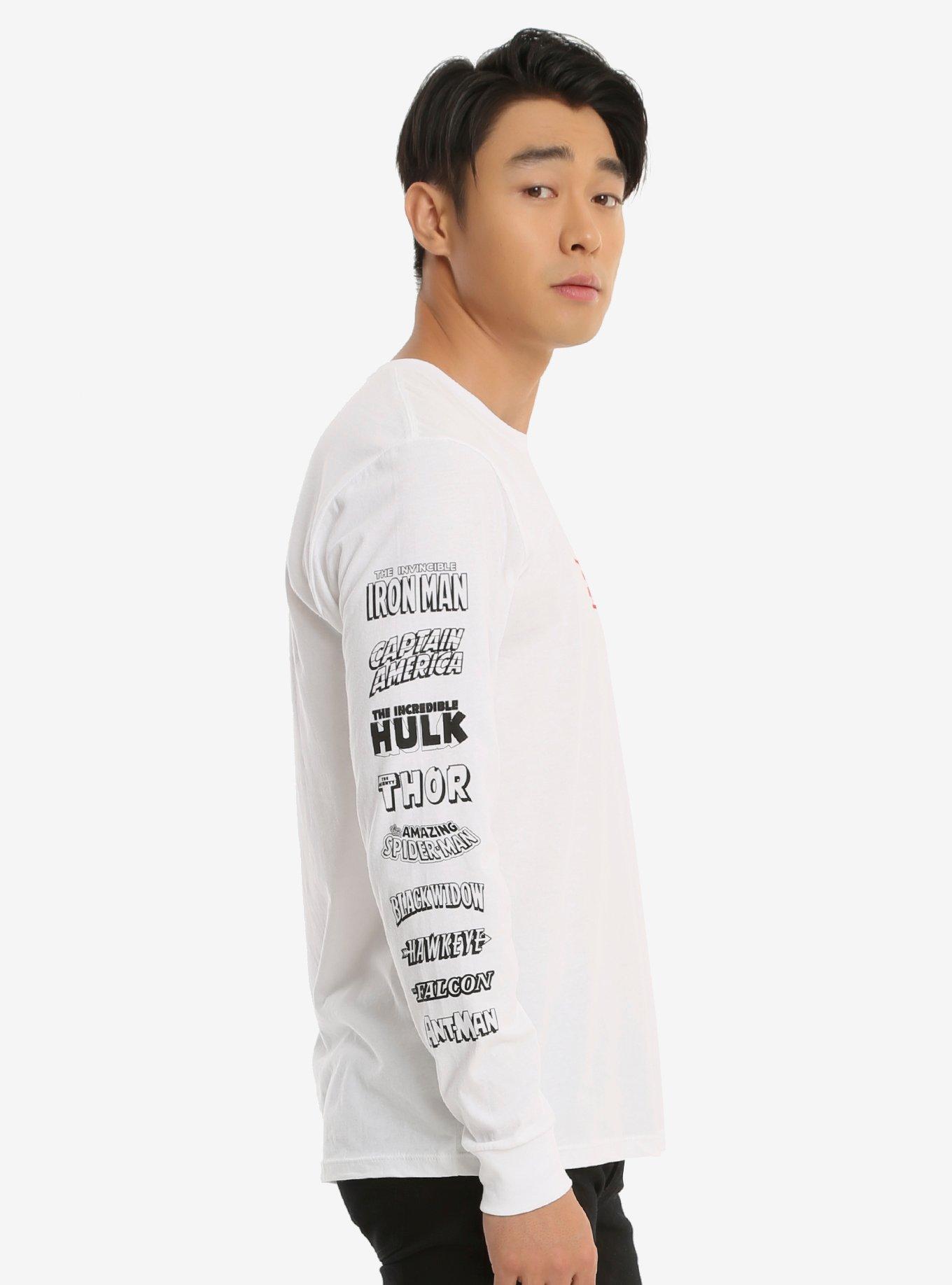 Marvel Logos Long Sleeve T-Shirt, , alternate