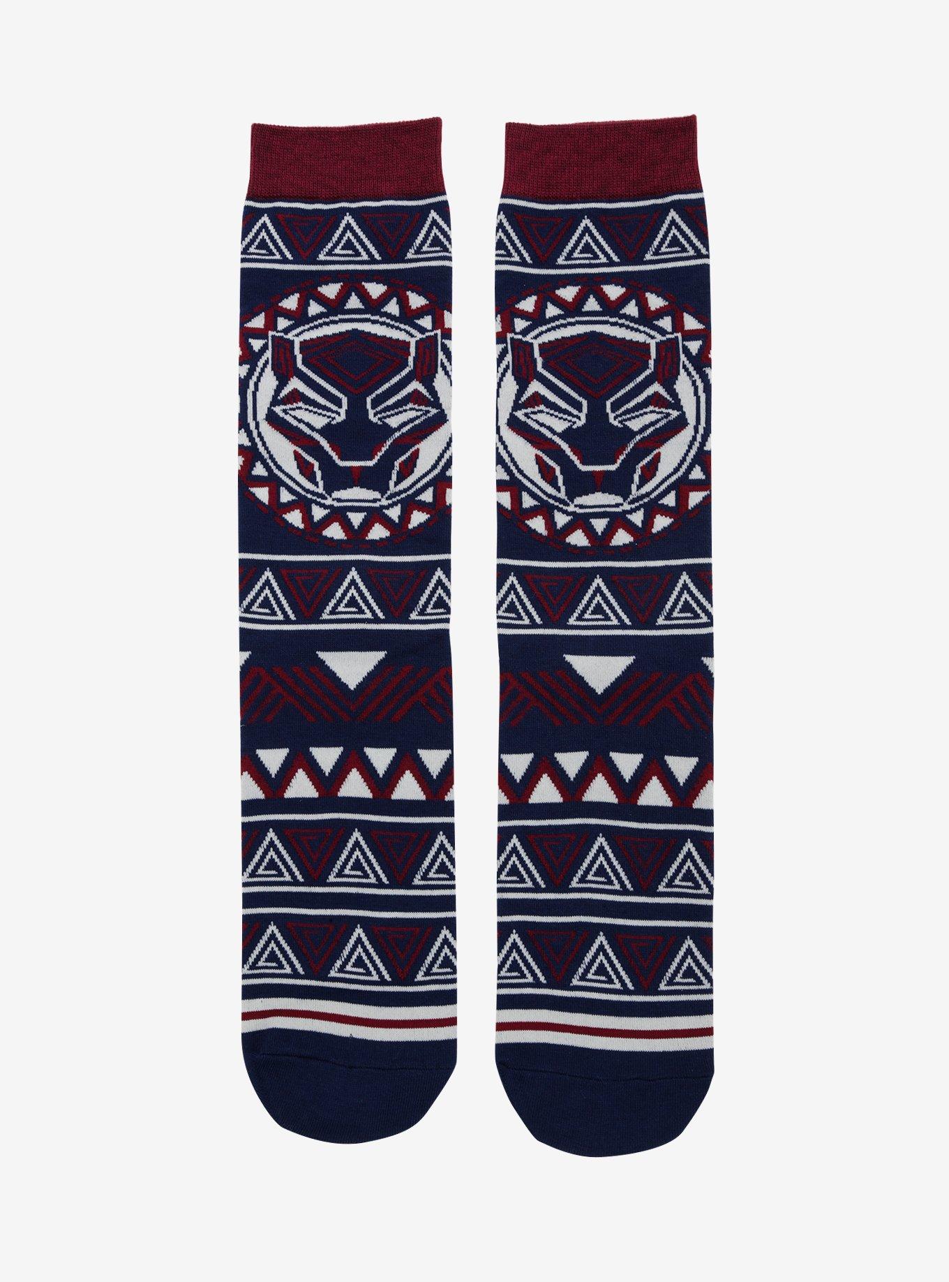 Marvel Black Panther Patterned Crew Socks - BoxLunch Exclusive, , alternate
