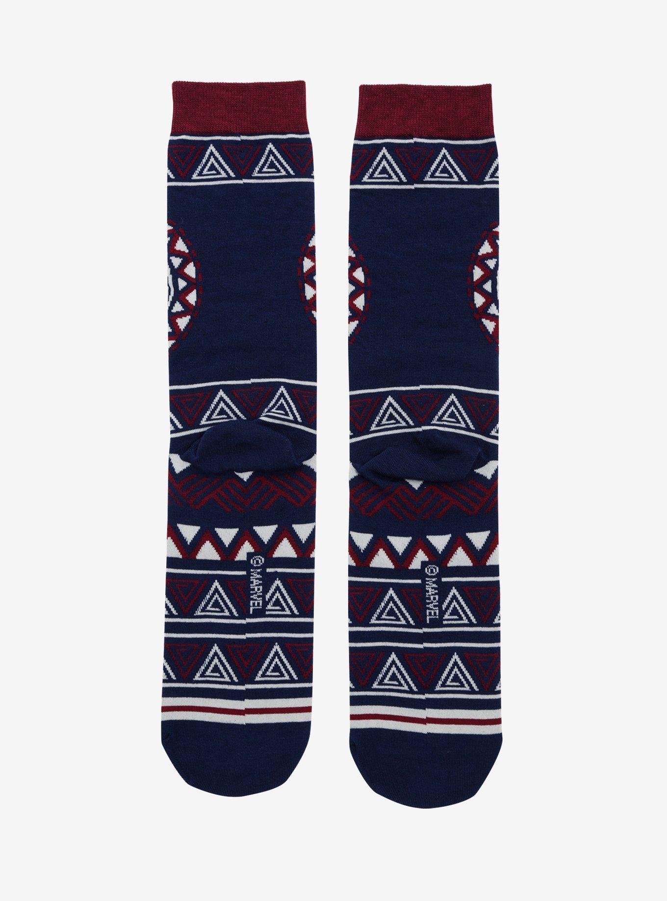 Marvel Black Panther Patterned Crew Socks - BoxLunch Exclusive, , alternate