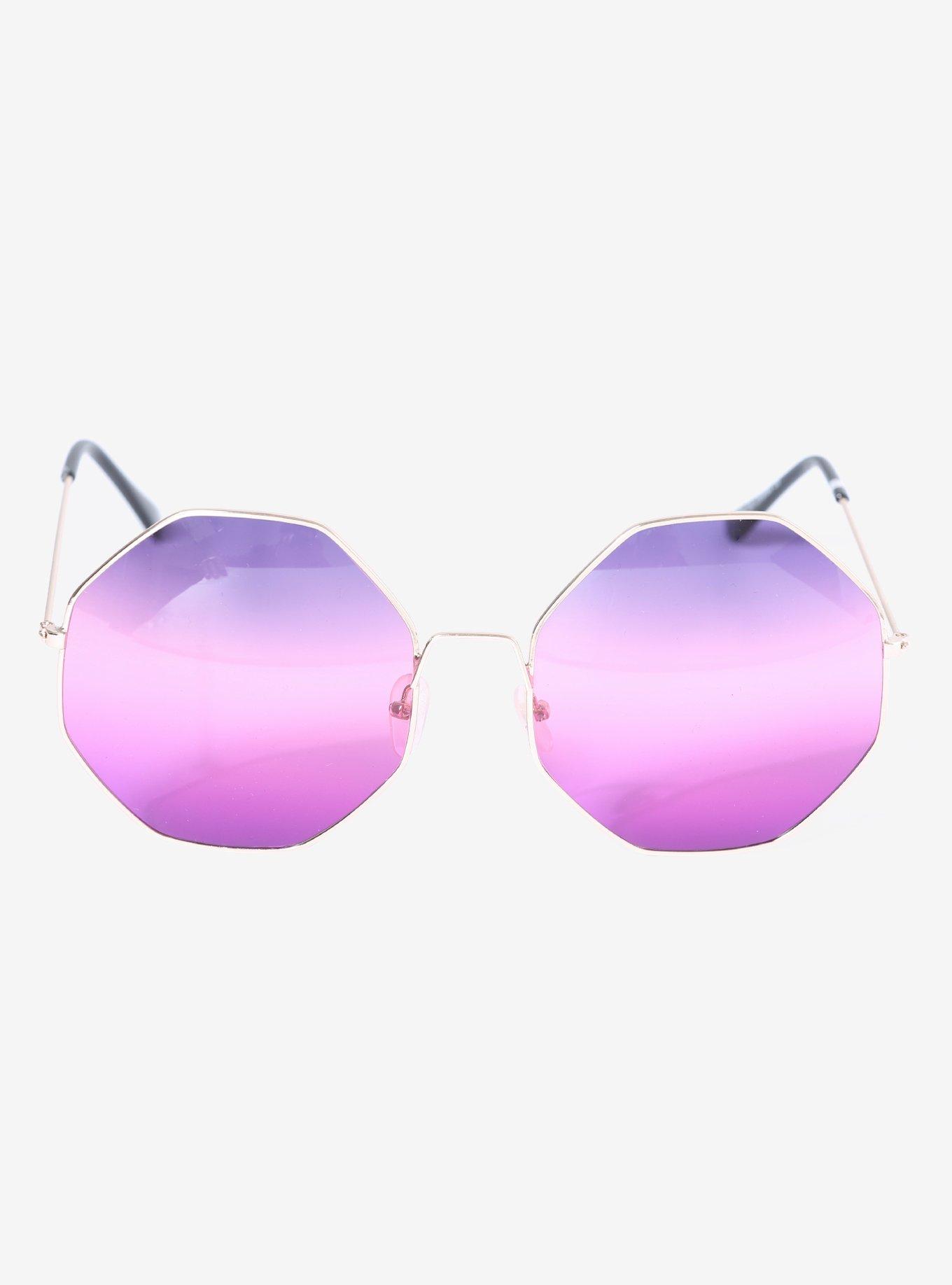 Octogon Purple Lens Sunglasses, , alternate