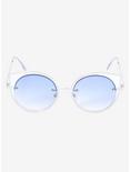 Blue Gradient Cut-Out Cat Eye Wire Sunglasses, , alternate