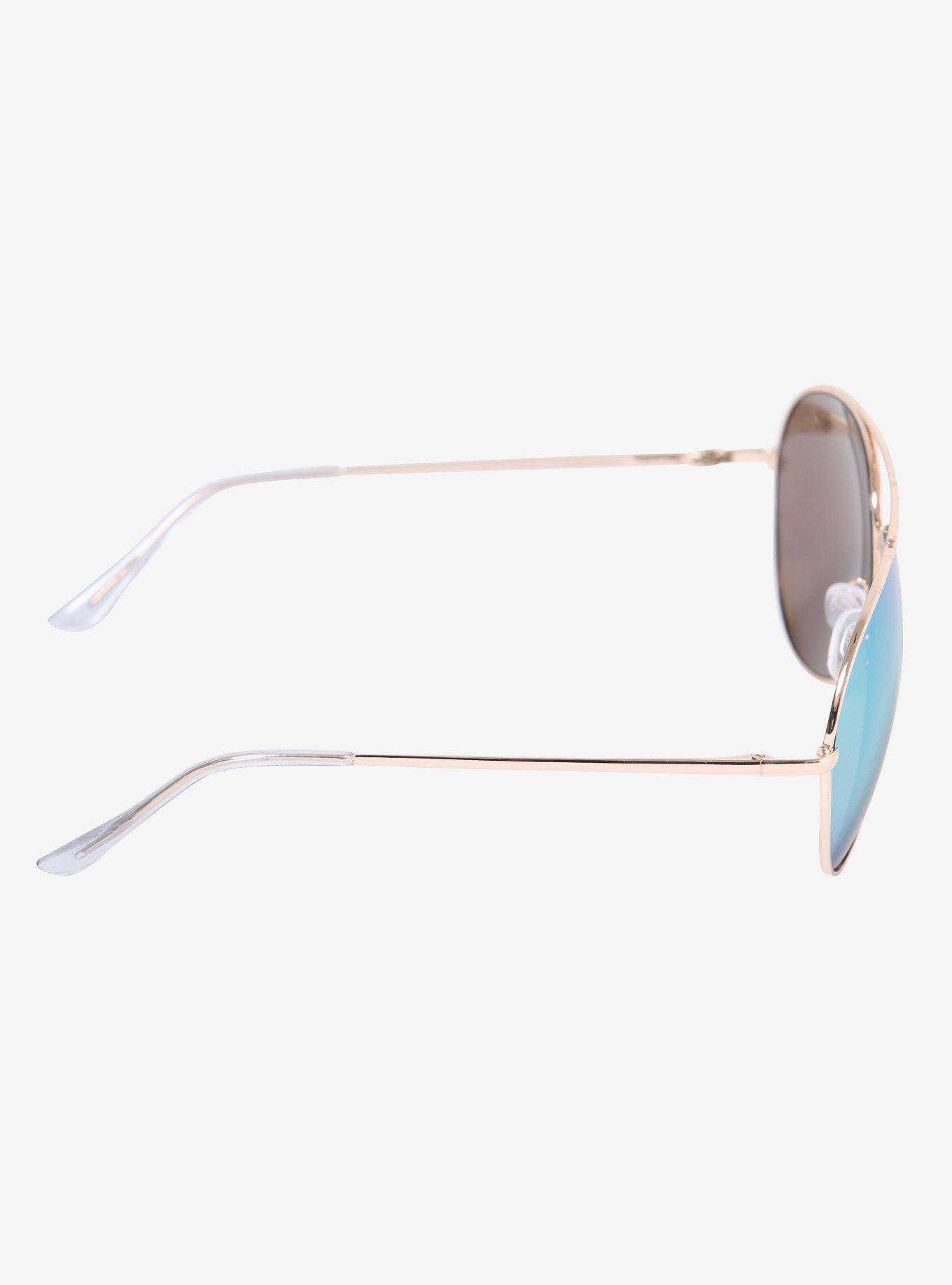 Rose Gold Aviator Sunglasses, , alternate