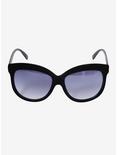 Black Velvet Oversized Sunglasses, , alternate