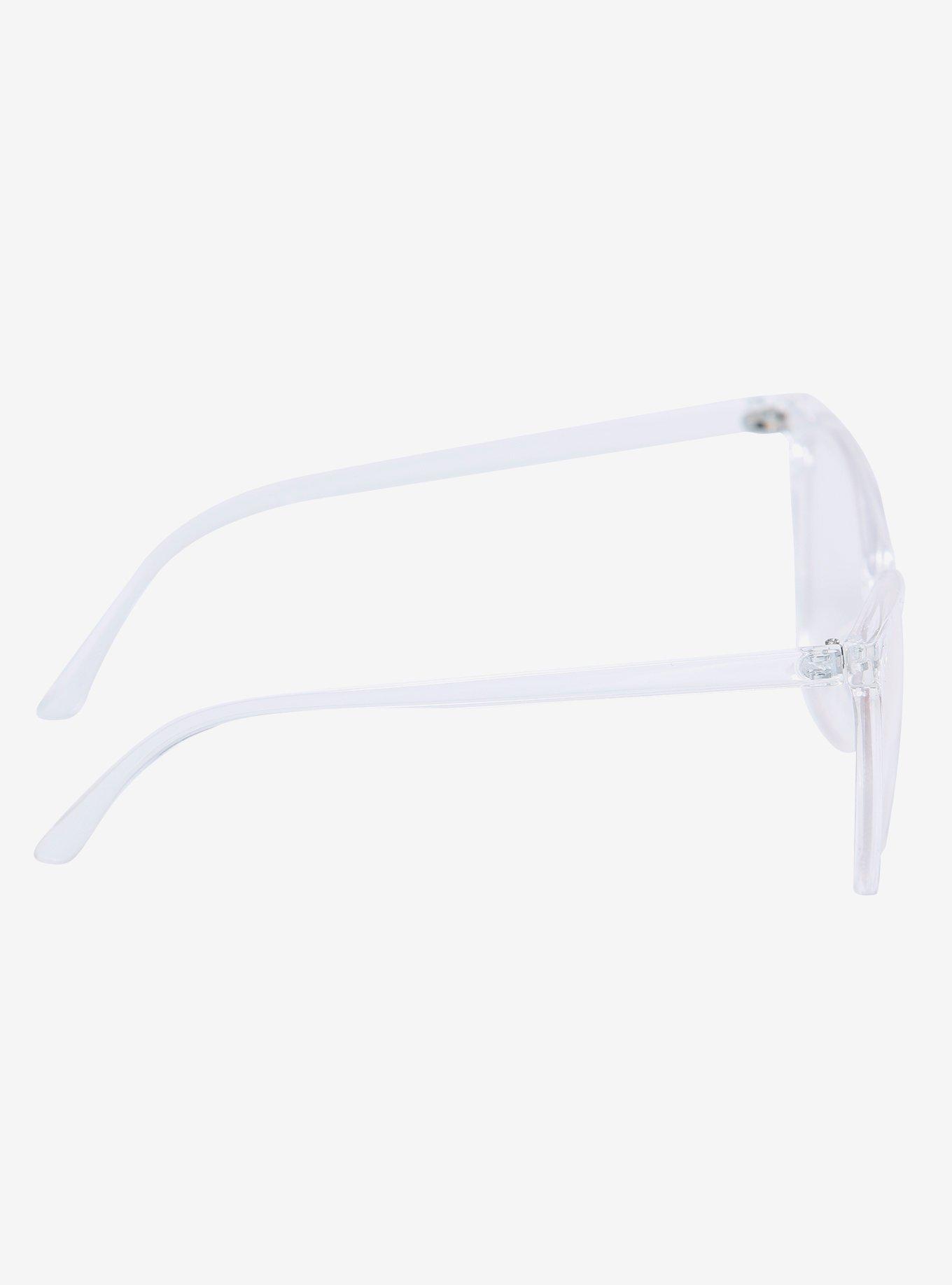 Clear Oversize Cat Eye Glasses, , alternate