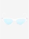 Clear Skinny Cat Eye Sunglasses, , alternate
