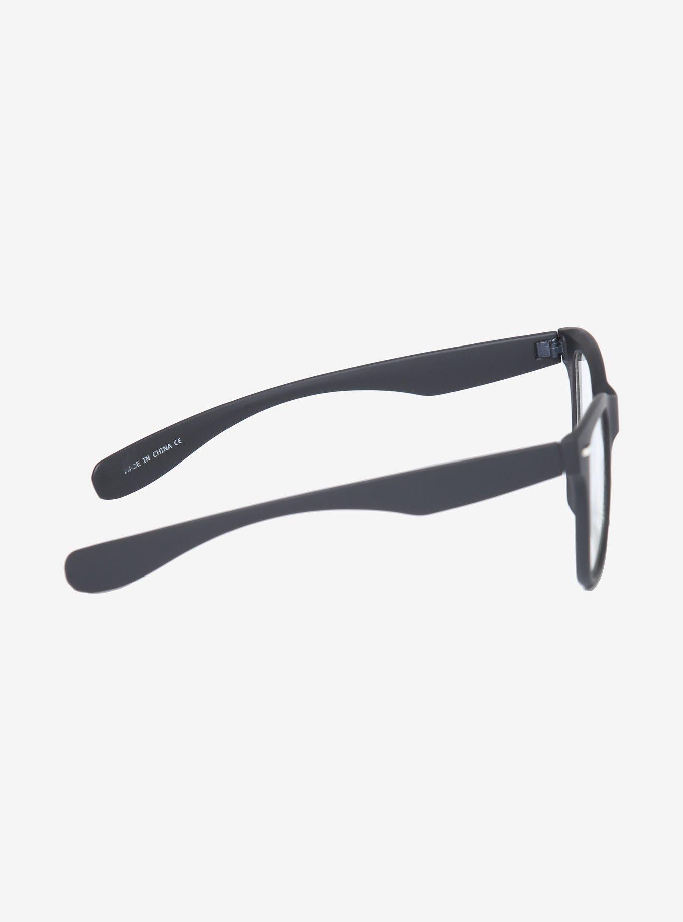 Black Matte Plastic Clear Lens Glasses, , alternate