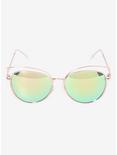 Rose Gold Wire Cat Eye Sunglasses, , alternate