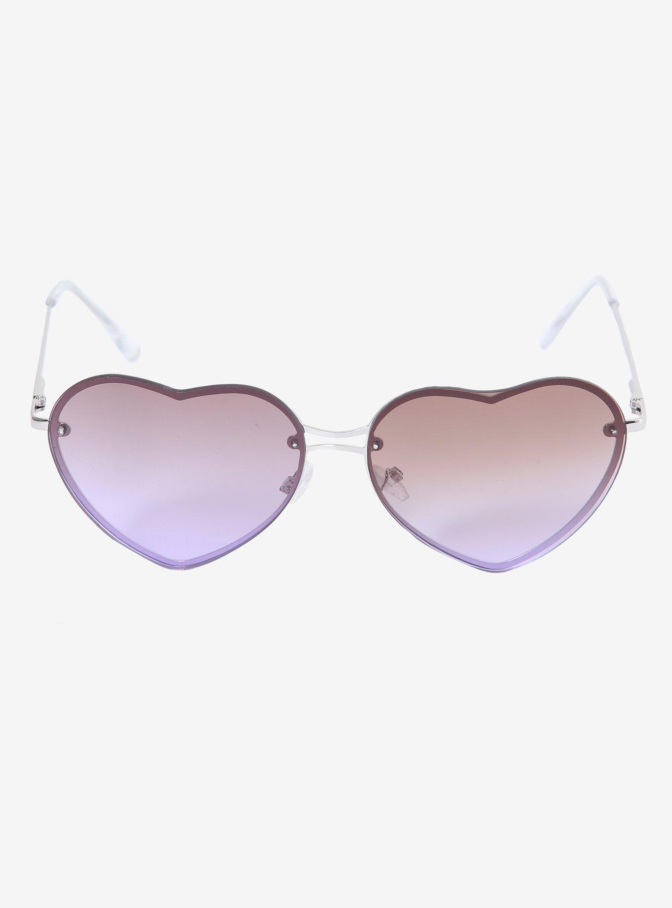 Purple Gradient Heart Lens Sunglasses, , alternate